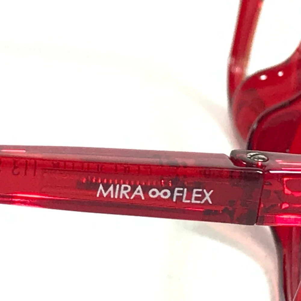 Miraflex Kids Goggles Eyeglasses Frames ELKI Clear Red Square Full Rim 41-16-113